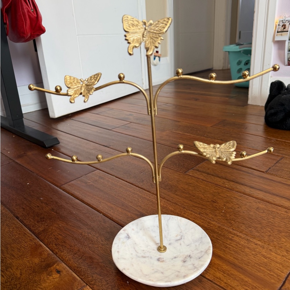 Gold Butterfly Jewelry Stand